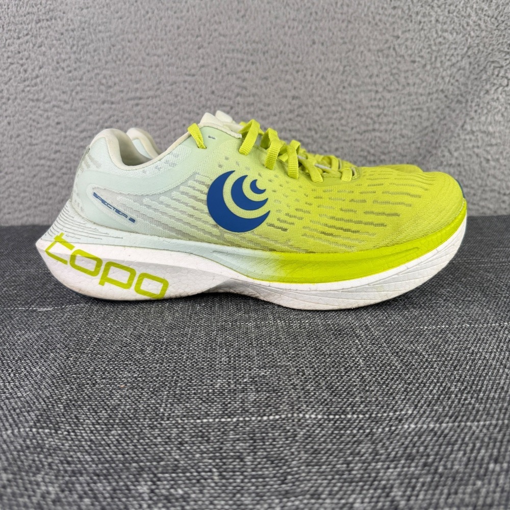 Topo Athletic Specter 2 Running Shoes Mens 11 Green Blue 5mm Drop Pebax Powered